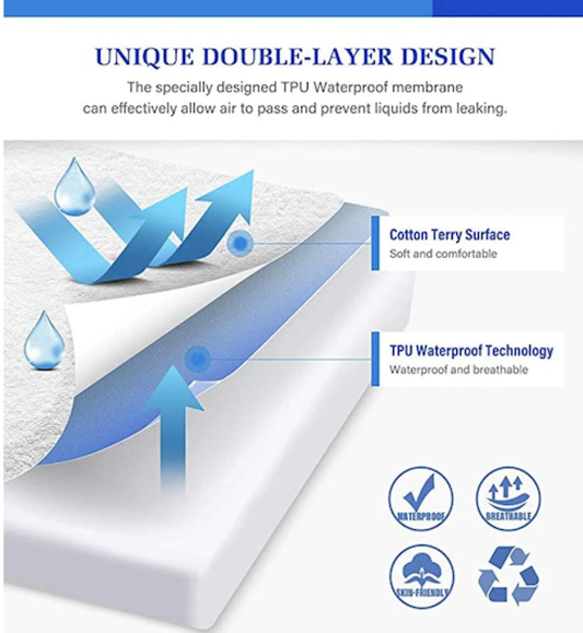 Water Proof Mattress Cover ( Random Color )