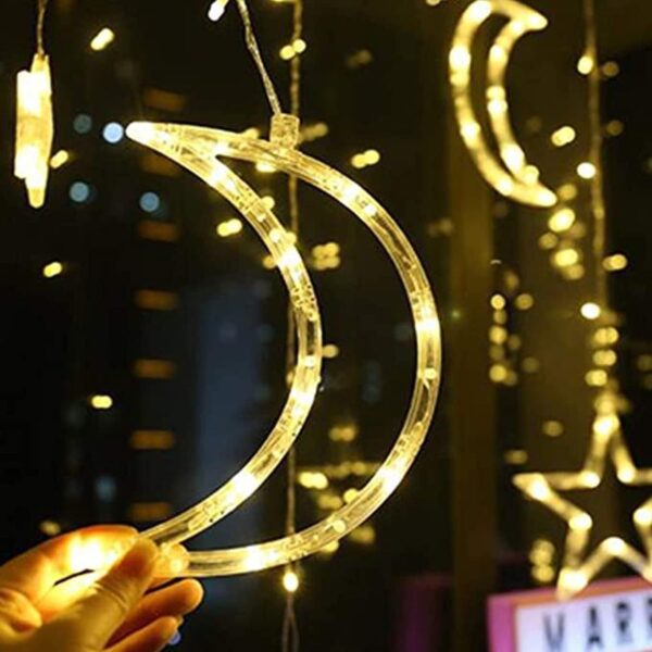 Ramadan Star and Moon Curtain Lights (10ft)