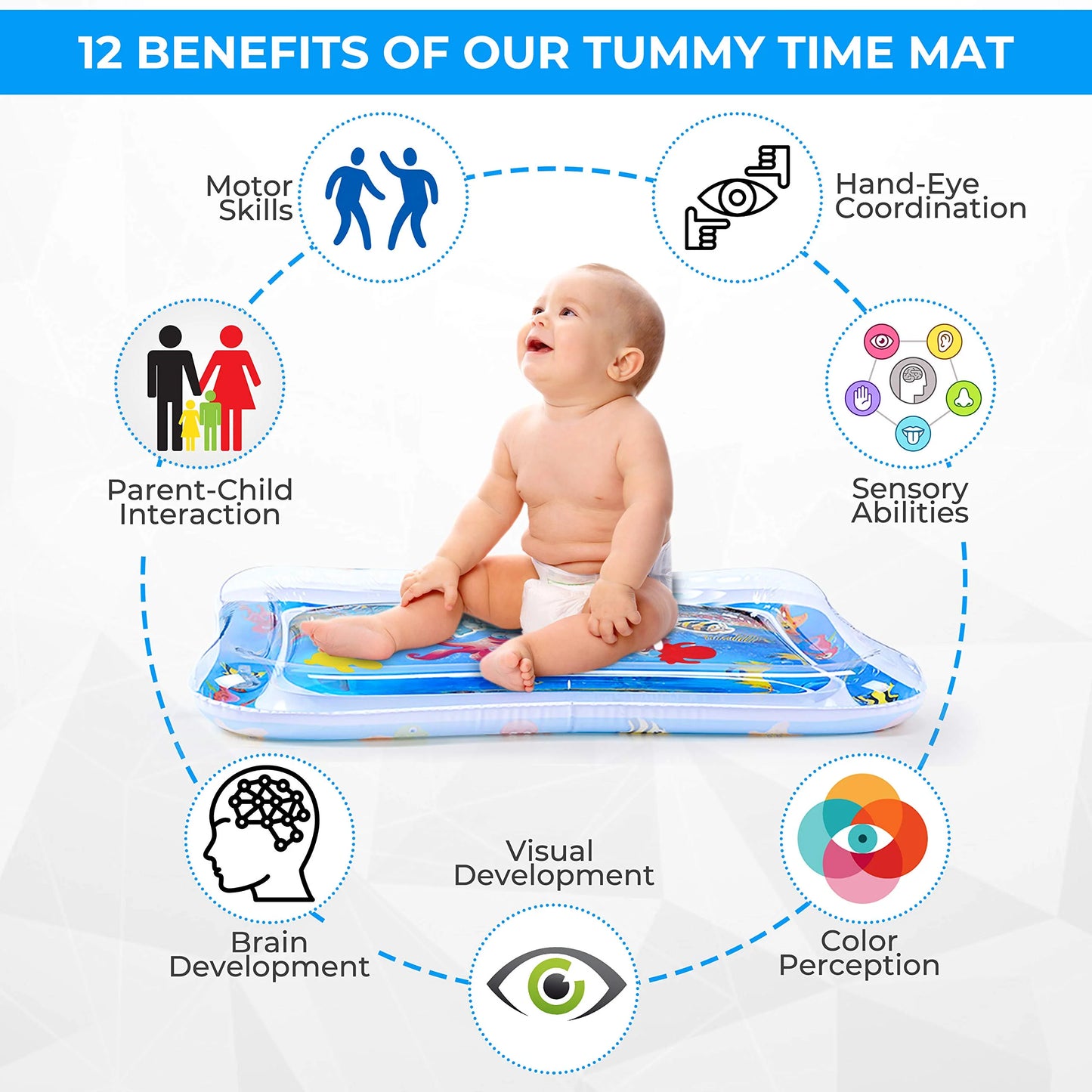 Infinno Inflatable Tummy Time Water Play Mat – Premium Sensory Toy for Infants & Toddlers (3–24 Months)