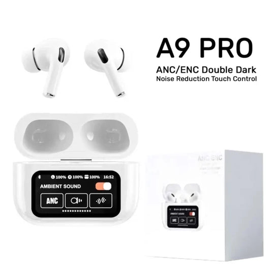 A9 Pro Smart Touch Screen Earbuds ANC with APP (Original Quality)