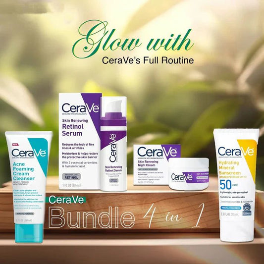 CeraVe Skincare Kit - Night Cream, Sunblock, Cleanser & Serum