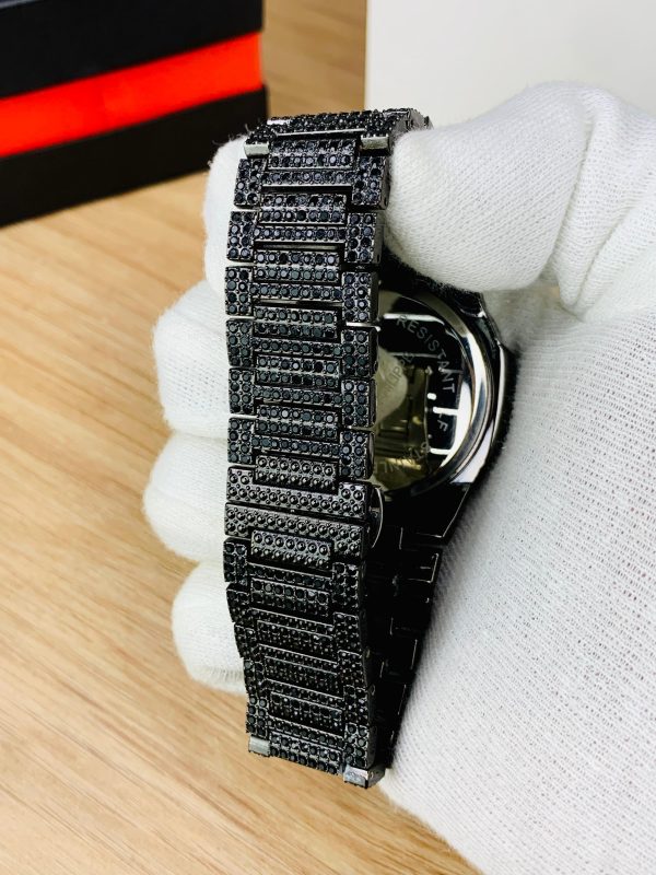Black Iced Out Stainless Steel Chain Watch