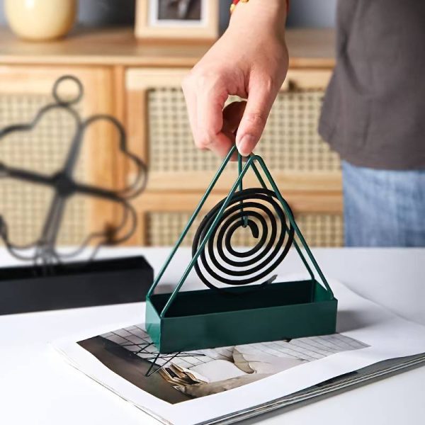 Triangular Shape Wrought Iron Mosquito Coil Holder