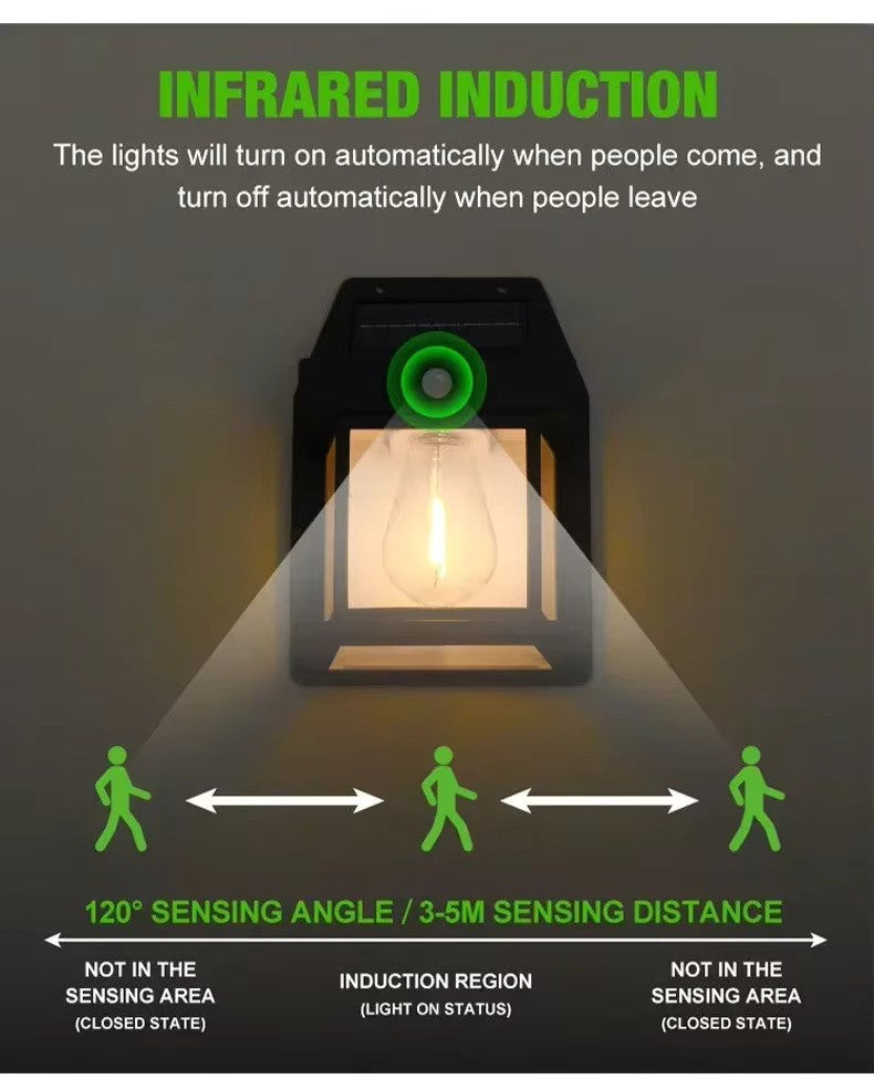 888 Solar Tungsten Filament Outdoor Wall Lamp